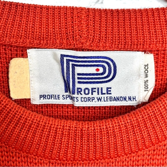 Vintage Profile Sports Wool Sweater w Stripes fits Medium Cleveland Browns 70s - Picture 3 of 9